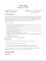 Screencapture of Business Communications Syllabus