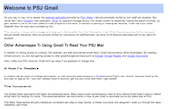 Screencapture of PSU-Gmail Tutorial Webpage